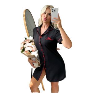 Camisón de Mujer ODM Más Vendido, de Color Sólido, Tejido Transpirable, Bonito, para el Hogar, Apto para Usar en Invierno, Verano, Primavera y Otoño, Hasta la Rodilla - Product Image 1