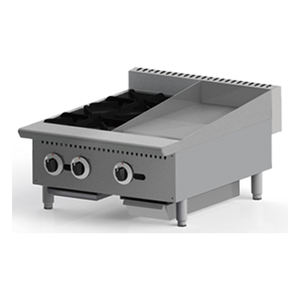 24" Commercial Counter <strong>Top</strong> Griddle with Charbroiler Range Gas Range with Bbq <strong>Grill</strong> - Product Image 3