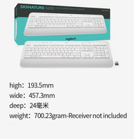 Keyboard Nirkabel Logitech K650 Original Komersial untuk Kantor dan Rumah, Model Typewriter, Dual-mode, Bolt Rece