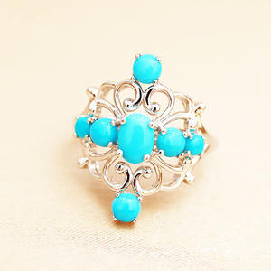 Bague en argent 925 vintage pour femme, sertie de cristaux et de strass, série Counterattack - Product Image 1