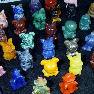 Wholesale High Quality Mini Hand Carved Crystal Animal Crafts Different Shapes Mixed Materials for Gift