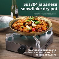Marmite à soupe sèche style japonais et coréen en acier inoxydable 304 à trois couches, pour cuisson au gaz, équipement de cuisine, vente chaude