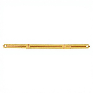 Cordon en macramé torsadé à 3 brins Dada Marine Corps Gold, double sangle réglable, rayures rouges, fil de bullion/mylar/soie haute ténacité - Product Image 1