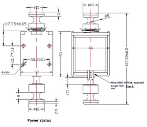 מפעל מסה BYP-1853 אלקטרו מכונת שבץ ארוך dc לדחוף-למשוך <span class=keywords><strong>220v</strong></span> 50w 3 ק "ג לדחוף כוח אלקטרומגנט - Product Image 5
