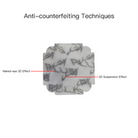 Autocollant d'étiquette adhésif 3D nano micro optique personnalisé feuille transparente d'autocollant lenticulaire anti-hologramme pour emballage de marque