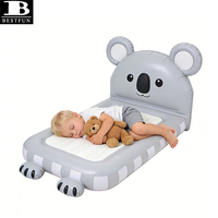 Lit de voyage gonflable pour tout-petits en forme de koala mignon, matelas pneumatique floqué pour enfants, mobilier confortable pour la maison, le camping et les nuits à la maison