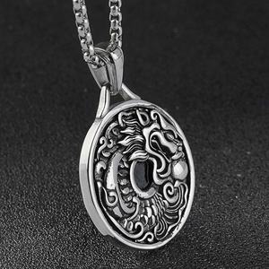 Colgante de Dragón Estereoscópico Vintage de Acero Inoxidable, Estilo Fuerte y Personalizado, Collar de Dragón y Paz para Hombre - Product Image 3