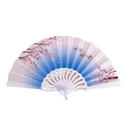 Éventail pliant en plastique durable, imitation antique, motif floral, accessoire de scène de danse