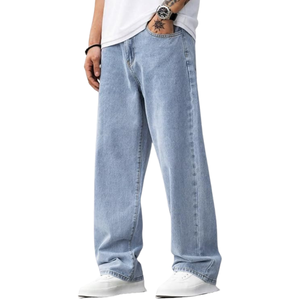 Custom Made <b>Mens</b> Baggy Jeans <b>Pants</b> Washed Denim Custom Color and Logo All Sizes Available - Product Image 1