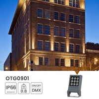 Proyector LED Cuadrado para Exteriores, IP66 Impermeable, Alta Luminosidad, Bajo Voltaje 24V, Aluminio, 9W, Control DMX512, Ángulo de Haz 10-60°