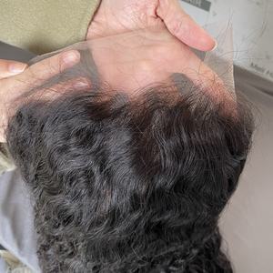 Peluca frontal completa rizada birmana 13x6, pelucas de cabello humano con encaje frontal suizo de onda de agua, unidad HD transparente 13x6 para mujeres afroamericanas - Product Image 5