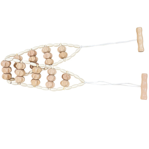 Rodillo de cuerda de masaje de espalda de madera de nuevo estilo de alta calidad, rodillo de masaje de cinturón de madera de haya para masaje corporal - Product Image 1