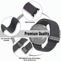 Bracelet de montre en nylon tissé élastique de 22 mm, fermoir magnétique réglable, bracelet de remplacement pour Samsung Galaxy Watch 9 8 7