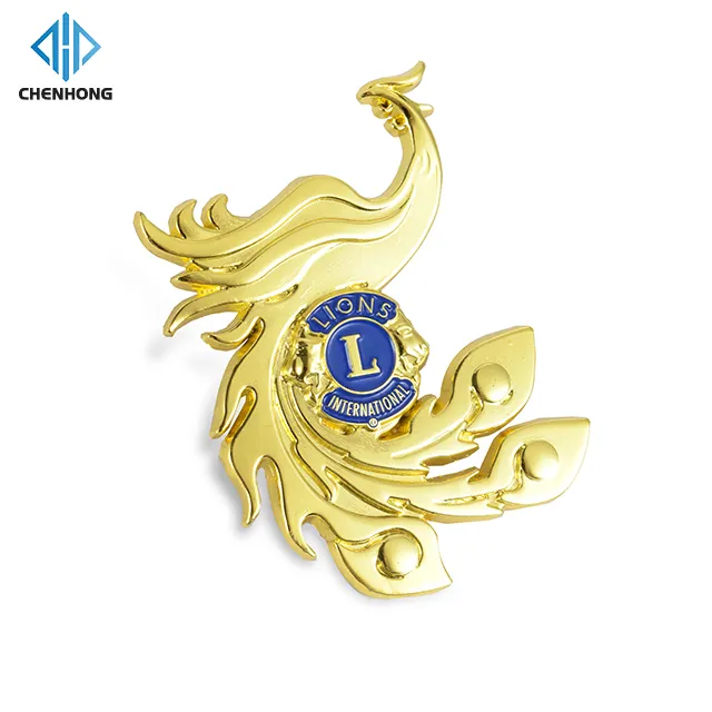 High Level Quality 3D Business Gift Hat Badge Custom Iron Zinc Alloy Metal Organization Masonic Lions Club Pins With Logo