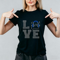 Nouvelles créations de transferts thermocollants personnalisés en strass pour T-shirts