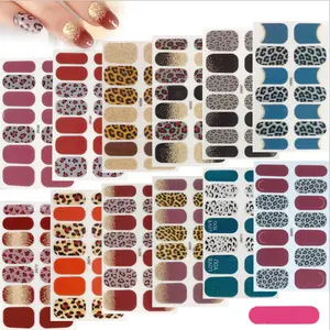 Cross-border Popolare INS stile Nordico accessori di colore puro di modo della stampa del leopardo nuovo 3d sticker Unghie adesivi nail design