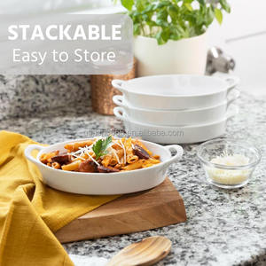 Plats de cuisson ovales <span class=keywords><strong>à</strong></span> gratin pour four Casseroles <span class=keywords><strong>à</strong></span> gratin en céramique avec poignées pour servir, petite mini cocotte oblongue, - Product Image 3