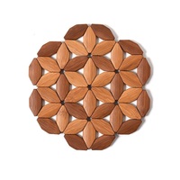 PRSVRA HHL-1436 Dessous-de-plat ronds en bois naturel pour plats chauds, ensemble pour table et comptoir de cuisine, robustes, durables, classiques, en stock