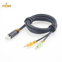 Kabel Splitter RJ45 8P8C Male ke Dual 3.5mm Male 1/8'' TRS Stereo AXIA untuk Sistem Siaran Konsol Radio Audio Node Analog
