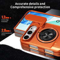 360 °   Coque de protection antichoc double couche TPU+PC avec béquille rotative et pliable, anti-chute et anti-rayures pour iPhone Duo