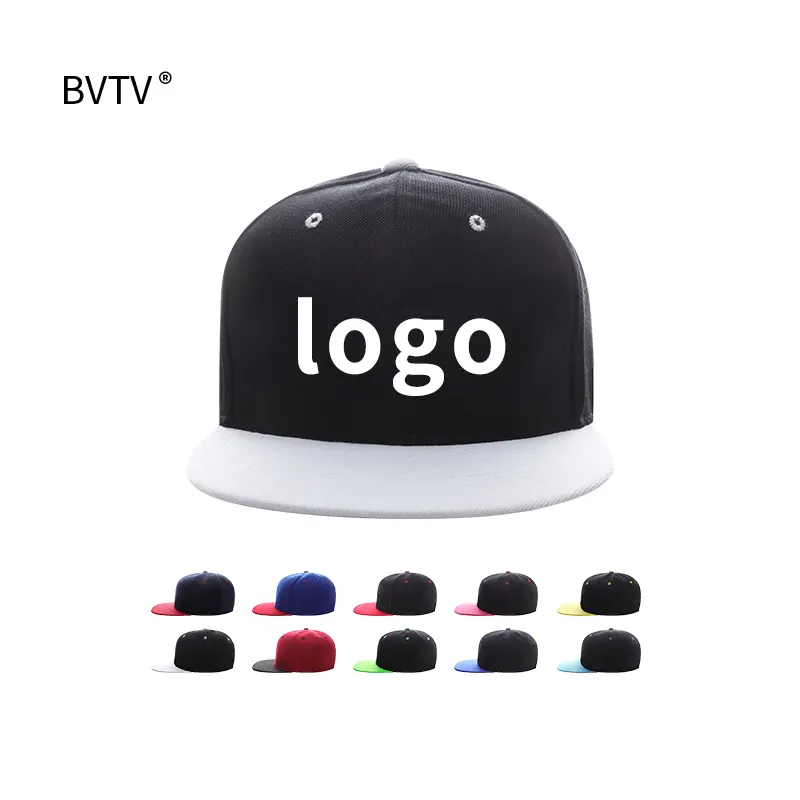 Grosir Topi Kosong Dipasang 6 Topi Panel dengan Logo Kustom Topi Snapback untuk Pria