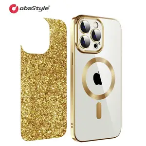 Custodia magnetica per cellulare con Flash di lusso Eu Spot Stock per iPhone 14 13 12 11 Pro Max Plus custodia protettiva con Glitter per paraurti morbido