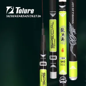 Tolure High Quality 3.6-7.2m Ultralight Carbon Fiber Fishing Rods Super Hard Telescopic Technique from Taiwan Freshwater Carp