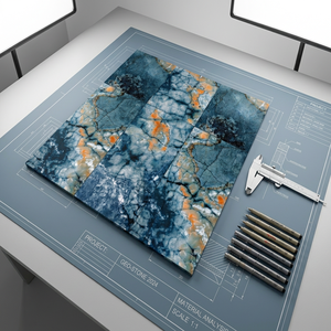 Azulejo de porcelana de superficie premium de alto brillo Aqua de 60x120cm para un aspecto lujoso (S) - Product Image 1