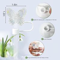 Moioco – Capuchons de paille réutilisables en forme de papillon laser mignon pour gobelets Stanley 30 et 40 oz – Bleu foncé