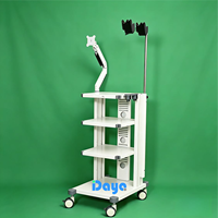 Chariot d'endoscopie mobile, chariot médical avec gestion des câbles et étagères réglables