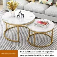 Table basse moderne de luxe minimaliste en bois massif et métal, design rond pour la maison, l'hôtel, nouveau ensemble de meubles de salon de luxe