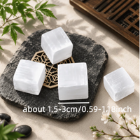 Cube de sélénite blanc naturel poli, bloc de cristal de quartz, spécimen minéral pour les rituels de guérison et la décoration intérieure