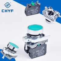 CHYF saklar tombol tekan industri XB4, tombol tekan plastik 19mm 22mm 25mm 30mm