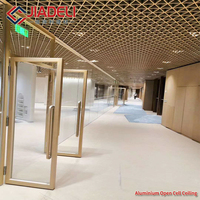 Système de plafond suspendu en grille, dalles de plafond décoratives en aluminium à cellules ouvertes, modernes, étanches et ventilées, en métal