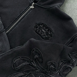 <span class=keywords><strong>Sweat</strong></span> à capuche zippé Offre Spéciale pour <span class=keywords><strong>sweat</strong></span> à capuche avec patch de broderie vintage 100% sweats à capuche en coton délavés à l'acide - Product Image 2