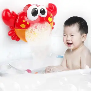 2023 De Nieuwe Zomer Elektrische Creatieve Muziek Krab Bubble Machine Veilig Baby Bad Spatten Speelgoed Voor Kinderen Jongens En Meisjes Cpc