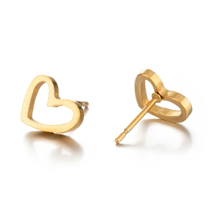 <span class=keywords><strong>Orecchini</strong></span> a Perno Semplici a Forma di Cuore in <span class=keywords><strong>Acciaio</strong></span> Inossidabile per Donne e Ragazze, Vendita Calda - Product Image 3