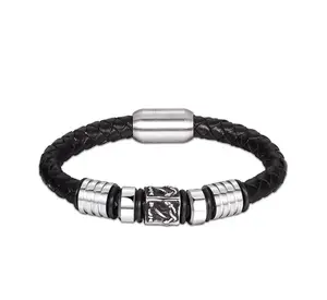 Coole exotische magnetische Leder armband Edelstahl Männer