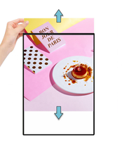 Panneau de menu LED A1 avec cadre en aluminium, plusieurs tailles, boîte rectangulaire mince et légère, matériau en verre trempé pour la publicité - Affiche de menu