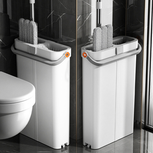 Household <b>Cleaning</b> Tools Wischmopp Thin Dirty Water Clean Water Separating Flat Head Mop With Bucket and Wringer <b>Set</b> for Floor - Product Image 1