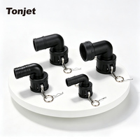 Adaptateur coudé robuste à 90 degrés Camlock vers raccord cannelé pour tuyau, 1, 1,5, 2, 3 pouces, connecteur rapide en PP pour réservoir IBC et drainage industriel