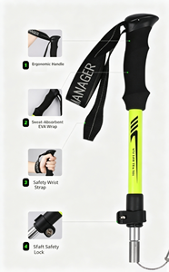 Bastones <span class=keywords><strong>de</strong></span> <span class=keywords><strong>Senderismo</strong></span> Plegables Antideslizantes <span class=keywords><strong>de</strong></span> Aluminio, Ligeros, para Trekking y Caminatas al Aire Libre, con Mango <span class=keywords><strong>de</strong></span> EVA - Product Image 6