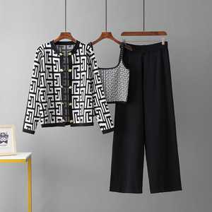 Bộ 3 món dành cho nữ: Áo cardigan, áo len và quần, bộ đồ len ngắn nữ, thời trang nữ - Product Image 4