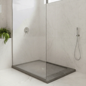 Receveur de douche rectangulaire personnalisable en pierre artificielle OEM, matériaux en résine de marbre SMC, modèle BST-006A-PG pour douche - Product Image 1