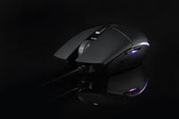 Motspeed V50 Mouse Gaming, Mouse optik bersinar ergonomis Logo kustom 6400 DPI berkabel RGB ringan