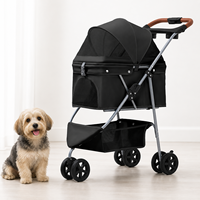 Carrito Plegable Impermeable de 3 Ruedas para Mascotas, Perros Pequeños y Medianos, Gatos, con un Solo Toque, Duradero, Ligero, Ventilación Completa, Oxford