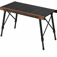 Table de camping pliante en aluminium IGT, hauteur réglable, surface de cuisson extensible, mobilier d'extérieur