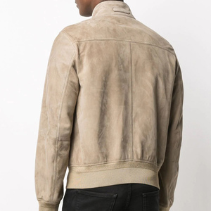 Veste en cuir suédé vintage pour homme, avec logo personnalisé, fermeture éclair, de haute qualité, prix de gros, meilleur matériau - Product Image 3