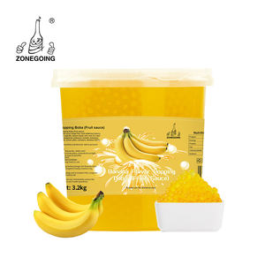 Perles de Boba Éclatantes Saveur <span class=keywords><strong>Banane</strong></span> 3,2 kg en Gros - Boba Remplies de Jus pour Bubble Tea, Desserts et Smoothies - Usine OEM - Product Image 1