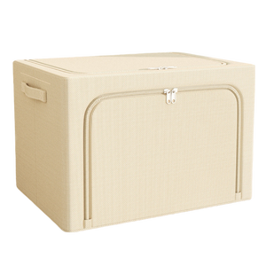 Popular <strong>Home</strong> Fabric <strong>Storage</strong> Box Beige Pink Zipper Large Capacity Folding Modern Multifunction Design <strong>Home</strong> <strong>Storage</strong> <strong>Organization</strong> - Product Image 1